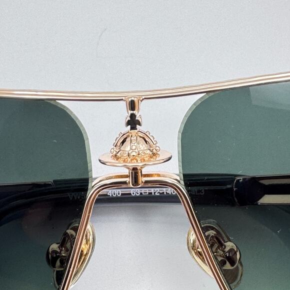 Vivienne Westwood Sunglasses Keith VW5101 400 Gold Aviator Green Gradient Lens